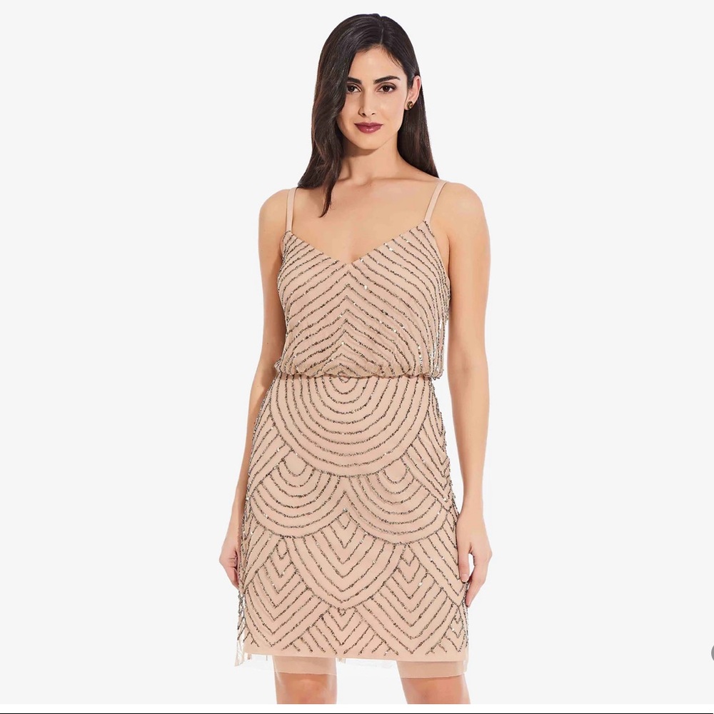 Adrianna Papell Sequin Blouson Dress